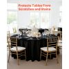 Black Round Tablecloths 6 Pack, 120 Inches in Diameter, Stain- & Wrinkle- Resistant, Machine Washable Table Clothes