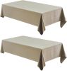 2 Pack Rectangle Tablecloth, 52x70 inch, Water Resistant Wrinkle Free Linen Textured Table Cloth Washable, Decorative Fabric Table Cover for Dining