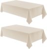 2 Pack Rectangle Tablecloth, 52x70 inch, Water Resistant Wrinkle Free Linen Textured Table Cloth Washable, Decorative Fabric Table Cover for Dining
